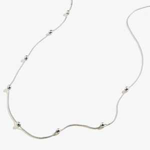 Silver Adjustable Length Bead Chain Necklace